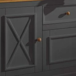 Budget 🎁 209x88x42 Landhaus Sideboard Zweifarbig - Ustricia ✨ -Reanna Shop 209x88x42 landhaus sideboard zweifarbig in grau eichefarben aus kiefer ustricia 03