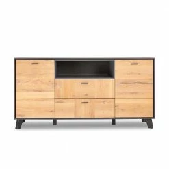 Aktion 💯 210x85x47 Kombi-Kommode Zweifarbig - Hopiz 👏 -Reanna Shop 210x85x47 kombi kommode zweifarbig in eiche bianco grau hopiz 02