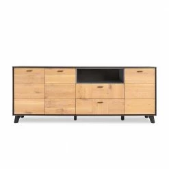 Besorgen 🤩 210x85x47 Sideboard In Eiche Bianco & Grau - Hopiz 😉 -Reanna Shop 210x85x47 sideboard in eiche bianco grau mit viel stauraum hopiz 02