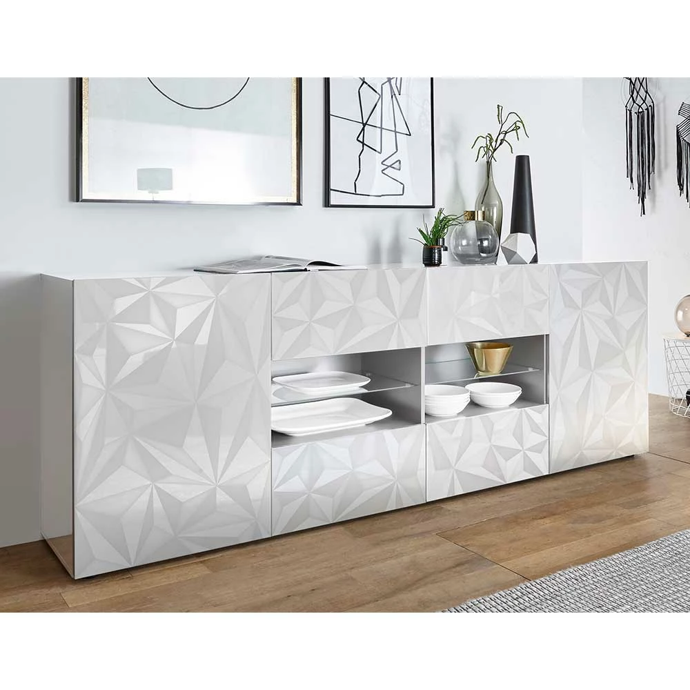 Rabatt ⌛ 241 Cm Breites Sideboard In Weiß HG - Vovasoma 🔔 2 Rabatt ⌛ 241 Cm Breites Sideboard In Weiß HG - Vovasoma 🔔 – Bild 2