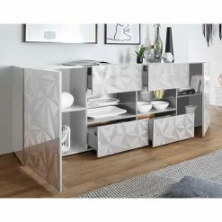 Rabatt ⌛ 241 Cm Breites Sideboard In Weiß HG - Vovasoma 🔔 8 Rabatt ⌛ 241 Cm Breites Sideboard In Weiß HG - Vovasoma 🔔 -Reanna Shop 241 cm breites sideboard in weiss hg mit geometrischem druck vovasoma 02