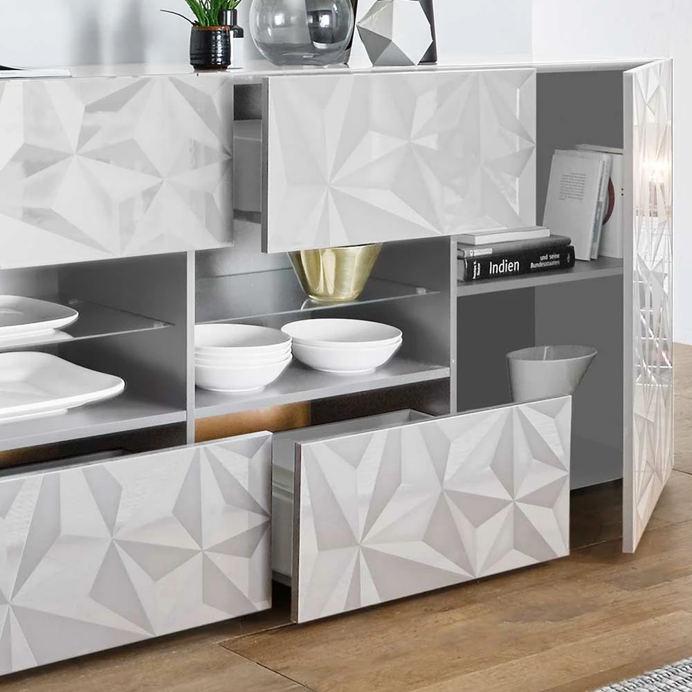 Rabatt ⌛ 241 Cm Breites Sideboard In Weiß HG - Vovasoma 🔔 4 Rabatt ⌛ 241 Cm Breites Sideboard In Weiß HG - Vovasoma 🔔 – Bild 4