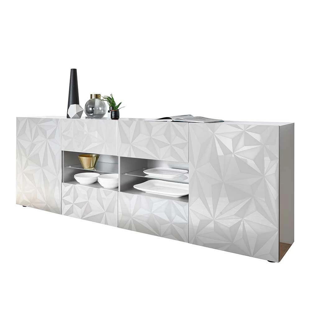 Rabatt ⌛ 241 Cm Breites Sideboard In Weiß HG - Vovasoma 🔔 1 Rabatt ⌛ 241 Cm Breites Sideboard In Weiß HG - Vovasoma 🔔