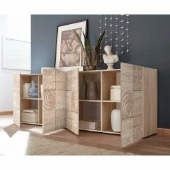 Bester Verkauf 🌟 241 Cm Langes Sideboard In Eiche Sonoma Dekor - Bielvas ✨ -Reanna Shop 241 cm langes sideboard in eiche sonoma dekor mit druck bielvas 02