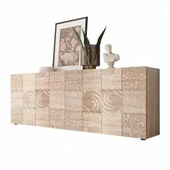 Bester Verkauf 🌟 241 Cm Langes Sideboard In Eiche Sonoma Dekor - Bielvas ✨
