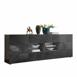 Besorgen 💯 241x84x42 Hochglänzendes Sideboard In Grau - Ipatal 🛒