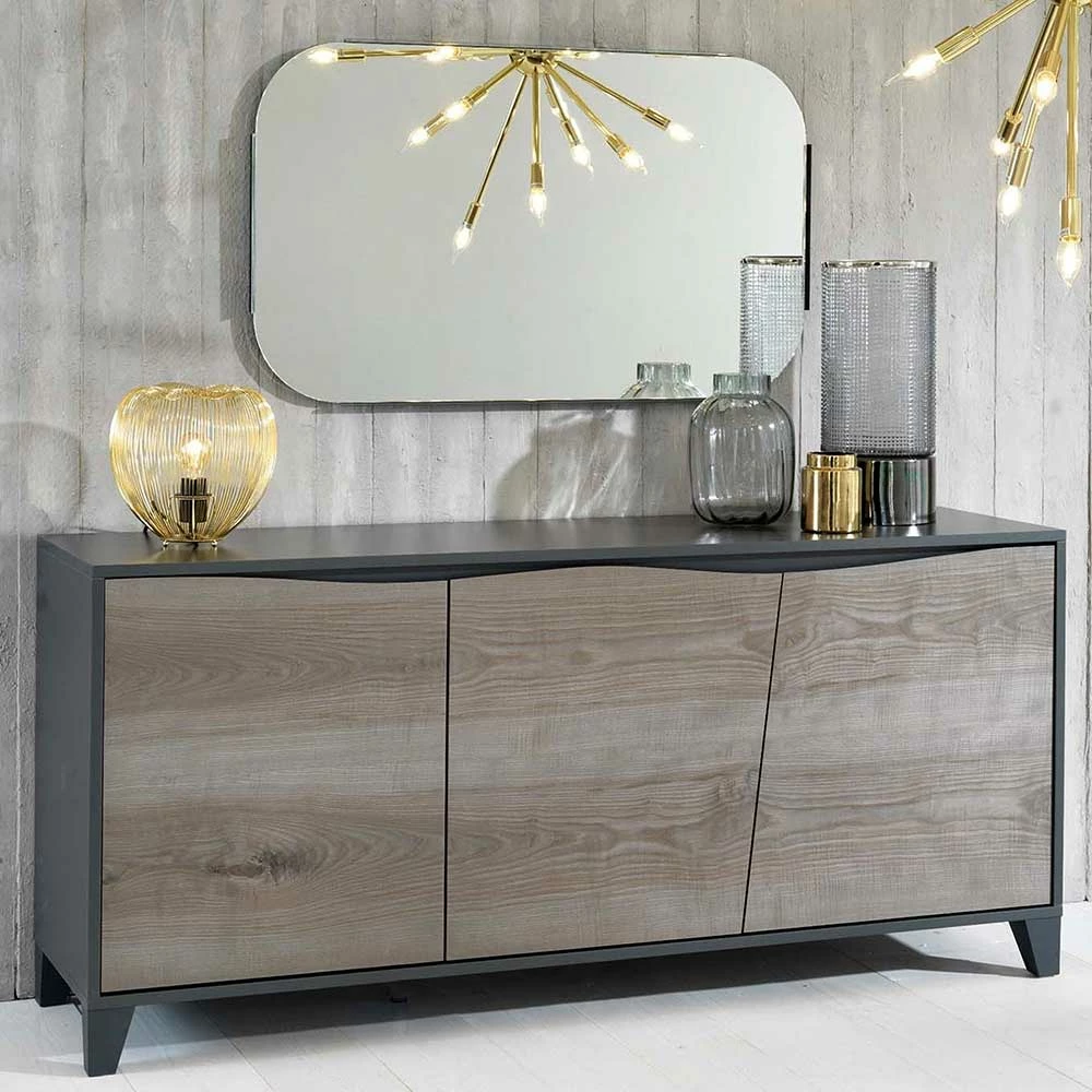 Am billigsten 😉 3 Türen Sideboard In Grau Holz Furnier - Promo 🛒 2 Am billigsten 😉 3 Türen Sideboard In Grau Holz Furnier - Promo 🛒 – Bild 2