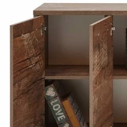 Rabatt ❤️ 3-türige Kommode 117x74x34 Cm - Versuvia 🌟 -Reanna Shop 3 tuerige kommode 117x74x34 cm in eiche dunkel dekor versuvia 05