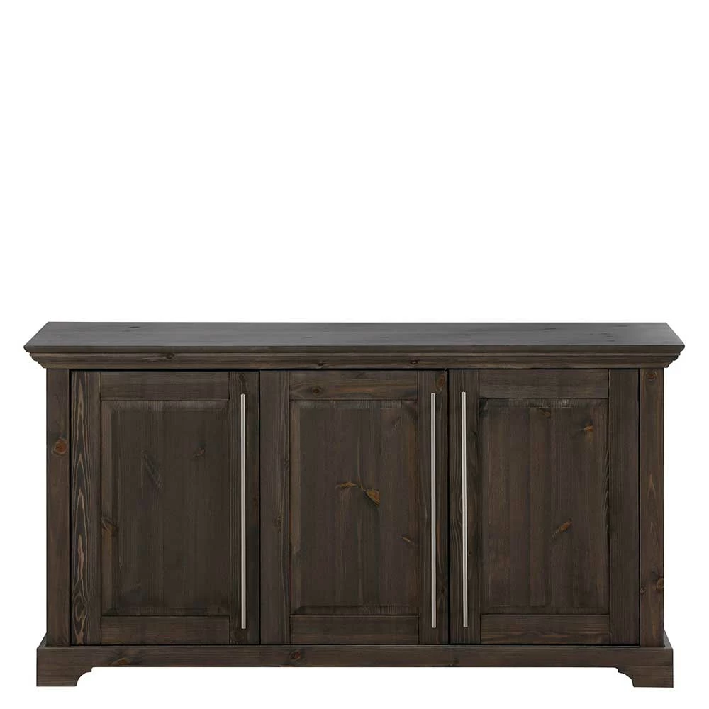 Brandneu 😉 3-türige Kommode Aus Kiefer In Dunkel Lackiert - Syvila 🥰 3 Brandneu 😉 3-türige Kommode Aus Kiefer In Dunkel Lackiert - Syvila 🥰 – Bild 3