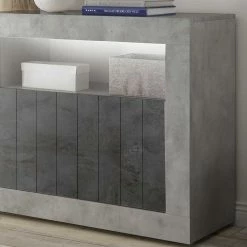 Top 10 ✨ 3-türige Kommode Mit Regal-Fach - Reading ❤️ -Reanna Shop 3 tuerige kommode mit regal fach in dunklem grau beton grau reading 02