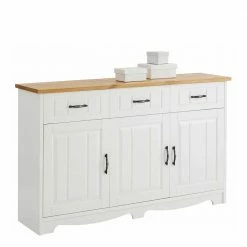 Reanna Shop -Reanna Shop 3 tuerige landhaus kommode in weiss honig mit 3 schubladen ribeiro 01