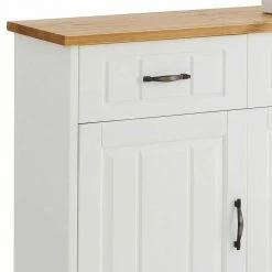 Coupon 😉 3-türige Landhaus Kommode In Weiß & Honig - Ribeiro 👏 -Reanna Shop 3 tuerige landhaus kommode in weiss honig mit 3 schubladen ribeiro 03