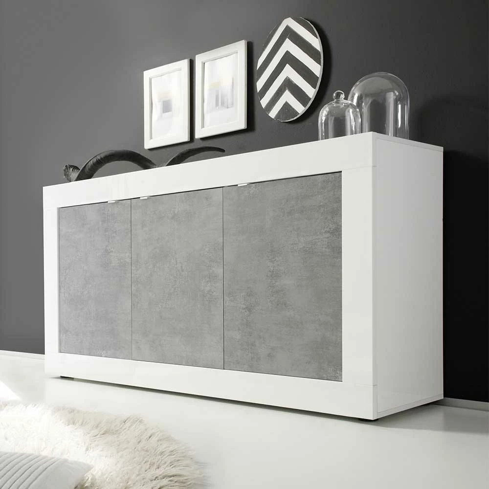 Großhandel 👏 3-türiges Design-Sideboard In Beton Dekor - Narandu 😀 2 Großhandel 👏 3-türiges Design-Sideboard In Beton Dekor - Narandu 😀 – Bild 2