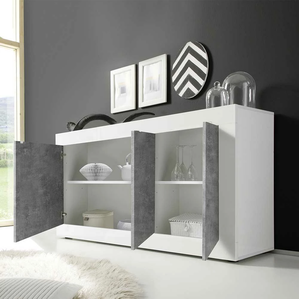 Großhandel 👏 3-türiges Design-Sideboard In Beton Dekor - Narandu 😀 3 Großhandel 👏 3-türiges Design-Sideboard In Beton Dekor - Narandu 😀 – Bild 3