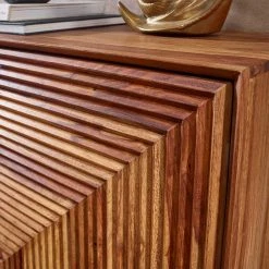 Bestes Angebot 😉 3-türiges Designer Sideboard Aus Massivholz - Madrino 🛒 -Reanna Shop 3 tueriges designer sideboard aus massivholz sheesham mit metallfuessen madrino 05