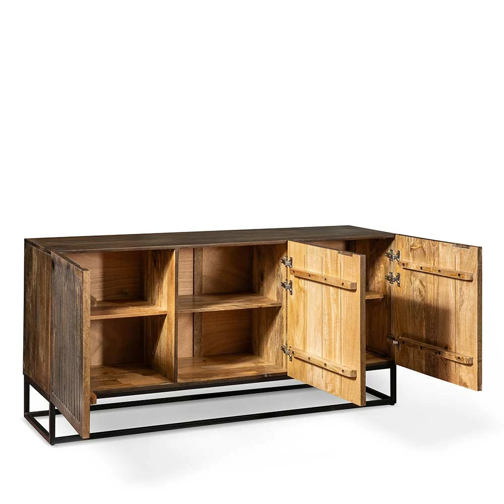Angebote ⌛ 3-türiges Holz Sideboard Mit Bügelgestell - Lyrica ⭐ 4 Angebote ⌛ 3-türiges Holz Sideboard Mit Bügelgestell - Lyrica ⭐ – Bild 4