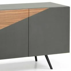 Billig 🔔 3-türiges Sideboard In Grau & Nussbaum - Dioba ✨ 9 Billig 🔔 3-türiges Sideboard In Grau & Nussbaum - Dioba ✨ -Reanna Shop 3 tueriges sideboard in grau nussbaum furnier 180x80x50 cm dioba 03