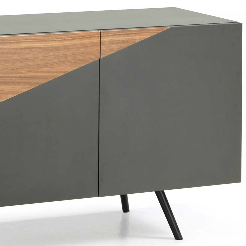 Billig 🔔 3-türiges Sideboard In Grau & Nussbaum - Dioba ✨ 4 Billig 🔔 3-türiges Sideboard In Grau & Nussbaum - Dioba ✨ – Bild 4
