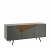 Billig 🔔 3-türiges Sideboard In Grau & Nussbaum - Dioba ✨