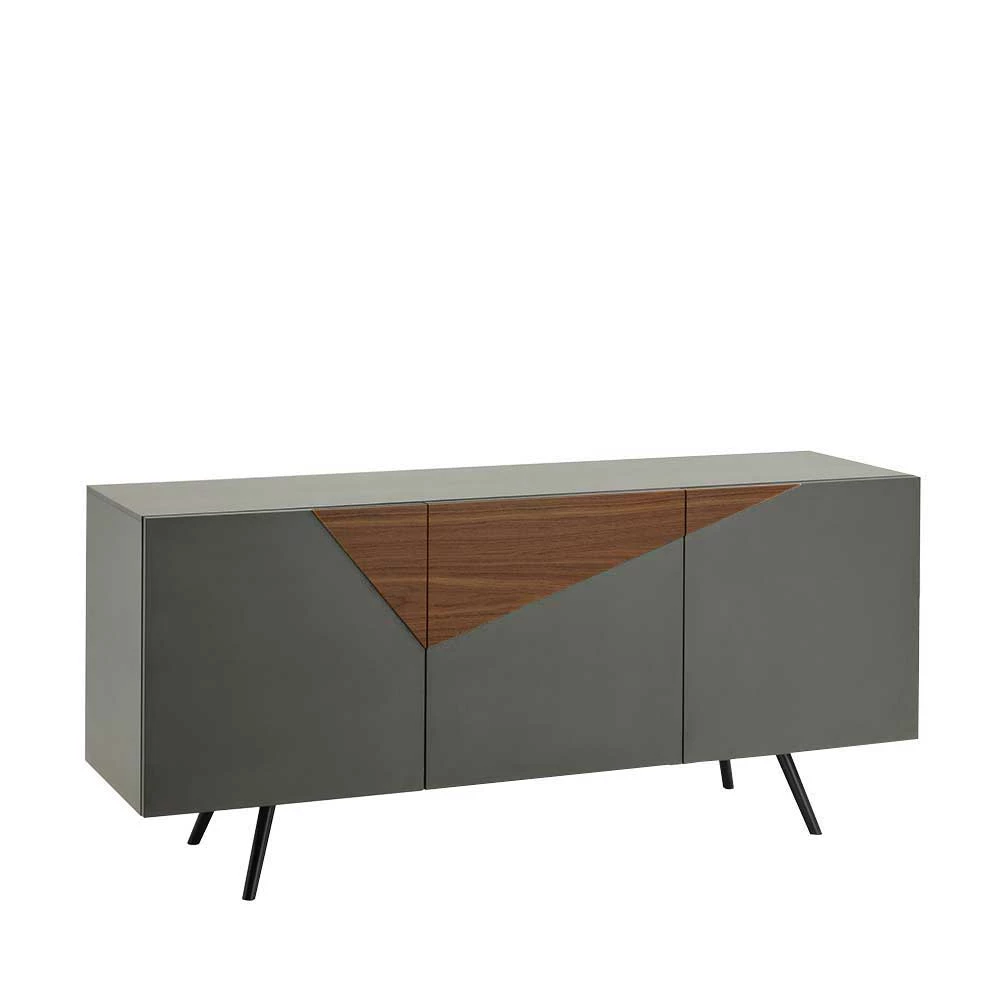 Billig 🔔 3-türiges Sideboard In Grau & Nussbaum - Dioba ✨ 1 Billig 🔔 3-türiges Sideboard In Grau & Nussbaum - Dioba ✨