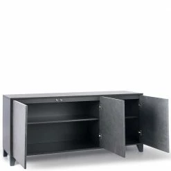 Am billigsten 👏 3-türiges Sideboard In Schiefer Optik - Karin 👏 -Reanna Shop 3 tueriges sideboard in schiefer optik hpl beschichtung anthrazit karin 02