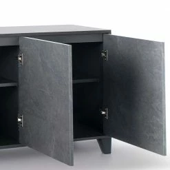 Am billigsten 👏 3-türiges Sideboard In Schiefer Optik - Karin 👏 -Reanna Shop 3 tueriges sideboard in schiefer optik hpl beschichtung anthrazit karin 04