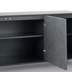 Am billigsten 👏 3-türiges Sideboard In Schiefer Optik - Karin 👏 -Reanna Shop 3 tueriges sideboard in schiefer optik hpl beschichtung anthrazit karin 05