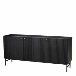 Bestes Angebot 🌟 3-türiges Sideboard In Schwarz - Hemorian ✔️