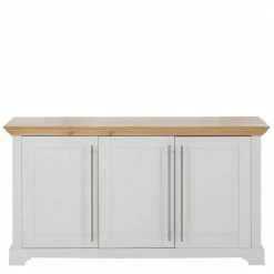Rabatt 🎉 3-türiges Sideboard - Modernes Landhaus - Eyzaco 🔔 -Reanna Shop 3 tueriges sideboard modernes landhaus in weiss honig mit metallgriffen eyzaco 02