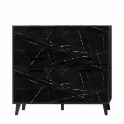 Bester Verkauf 🎉 4-türiger Schrank Im Marmor Look - Jaennos ❤️