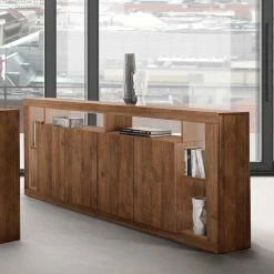 Beste Bewertungen von 🥰 4-türiges Sideboard Mit 6 Offenen Fächern - Cosmonata 🔥 -Reanna Shop 4 tueriges sideboard mit 6 offenen faechern in holzoptik braun cosmonata 04