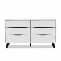 Aktion 🛒 6 Schubladen Kommode In Weiß Mit Schwarz - Vasdov 🔥 -Reanna Shop 6 schubladen kommode in weiss mit schwarz skandi stil modern vasdov 02