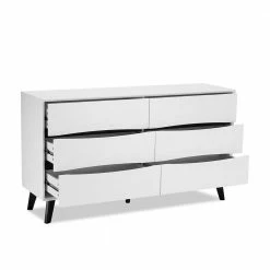 Aktion 🛒 6 Schubladen Kommode In Weiß Mit Schwarz - Vasdov 🔥 -Reanna Shop 6 schubladen kommode in weiss mit schwarz skandi stil modern vasdov 03