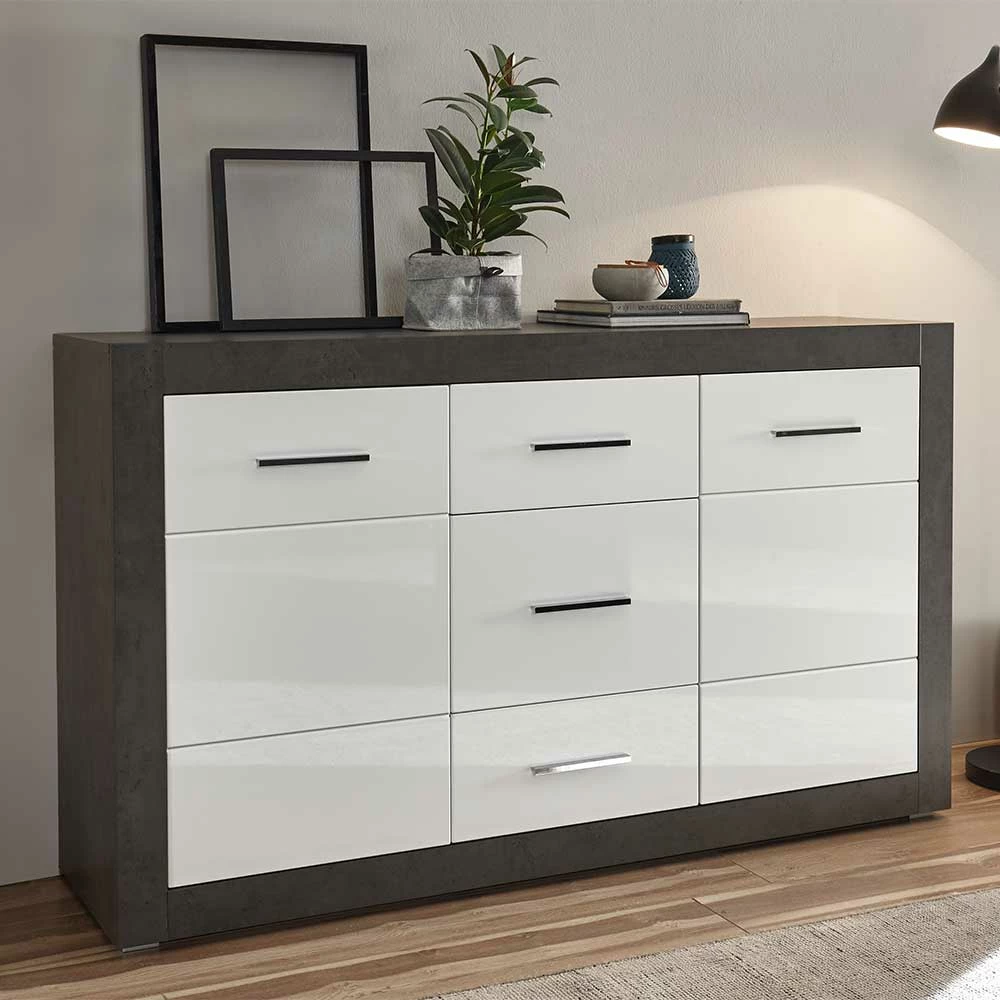 Bestes Angebot 👍 97cm Hohes Hochglanz Sideboard In Weiß - Istensa ⭐ 2 Bestes Angebot 👍 97cm Hohes Hochglanz Sideboard In Weiß - Istensa ⭐ – Bild 2