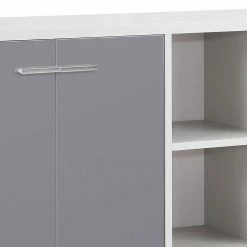 Rabatt 🔔 Arbeitszimmer Sideboard Mit 2 Türen & 3 Fächern - Tederana ✨ -Reanna Shop arbeitszimmer sideboard mit 2 tueren 3 faechern 4 schubladen in grau tederana 03