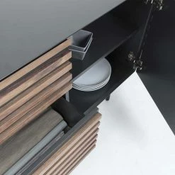 Aktion 👏 Ausgefallenes Sideboard Trupea Mit Streifen Front ✔️ 5 Aktion 👏 Ausgefallenes Sideboard Trupea Mit Streifen Front ✔️ -Reanna Shop ausgefallenes sideboard mit streifen front in walnuss dunkelgrau trupea 03