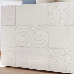 Angebote 🤩 Bedrucktes Sideboard In Weiß Hochglänzend - Vascaub ⭐ -Reanna Shop bedrucktes sideboard in weiss hochglaenzend mit vier tueren vascaub 04