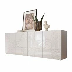 Angebote 🤩 Bedrucktes Sideboard In Weiß Hochglänzend - Vascaub ⭐