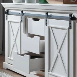 Coupon ✨ Country Design Sideboard Mit Schiebetüren - Kuito 🔔 10 Coupon ✨ Country Design Sideboard Mit Schiebetüren - Kuito 🔔 -Reanna Shop country design sideboard mit schiebetueren schubladen in weiss kuito 04