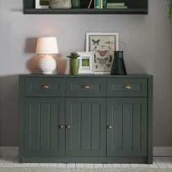 Angebote 🔥 Country Kombi-Kommode In Dunkelgrün - Niestov 🧨 -Reanna Shop country kombi kommode in dunkelgruen mit 3 tueren 3 schubladen niestov 02