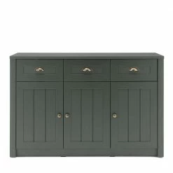 Angebote 🔥 Country Kombi-Kommode In Dunkelgrün - Niestov 🧨 -Reanna Shop country kombi kommode in dunkelgruen mit 3 tueren 3 schubladen niestov 03