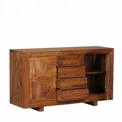 Billig ✔️ Design Holz Sideboard Hoslo Extravagante Optik 🔥 -Reanna Shop design holz sideboard extravagante optik sheesham intensiv gemasert hoslo 03