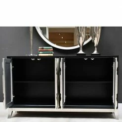 Am billigsten ⌛ Design Kommode In Silber & Schwarz - Viddalba 👏 10 Am billigsten ⌛ Design Kommode In Silber & Schwarz - Viddalba 👏 -Reanna Shop design kommode in silber schwarz aus mdf 158x90x37 cm viddalba 04