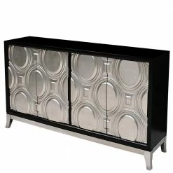 Am billigsten ⌛ Design Kommode In Silber & Schwarz - Viddalba 👏