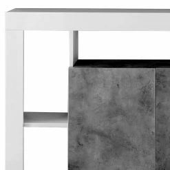 Bestpreis 🛒 Design Kommode Mit 3 Türen & 6 Fächern - Harrisons 🌟 -Reanna Shop design kommode mit 3 tueren 6 faechern in beton dekor weiss hg harrisons 04