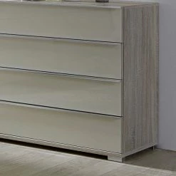 Bestpreis 🎁 Design Sideboard Monchy In Creme Weiß Glas 🎉 6 Bestpreis 🎁 Design Sideboard Monchy In Creme Weiß Glas 🎉 -Reanna Shop design sideboard creme weiss glas schubladen monchy 02