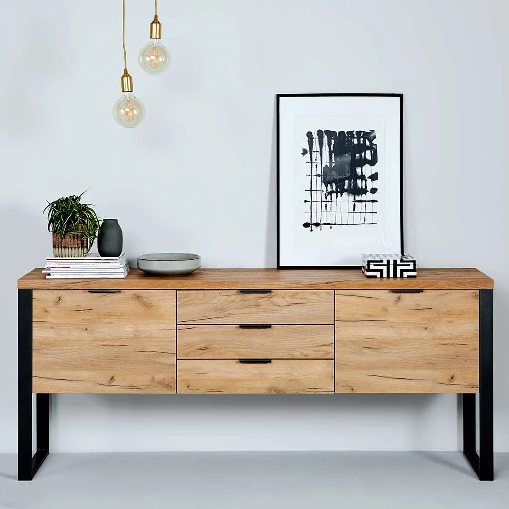 Am billigsten ✔️ Design Sideboard In Eiche Optik - Ilvensa 🌟 3 Am billigsten ✔️ Design Sideboard In Eiche Optik - Ilvensa 🌟 – Bild 3