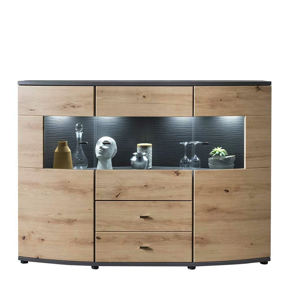 Blitzangebot 🔥 Design Sideboard Mit Glaseinsatz - Lyneka ✨ 5 Blitzangebot 🔥 Design Sideboard Mit Glaseinsatz - Lyneka ✨ – Bild 5