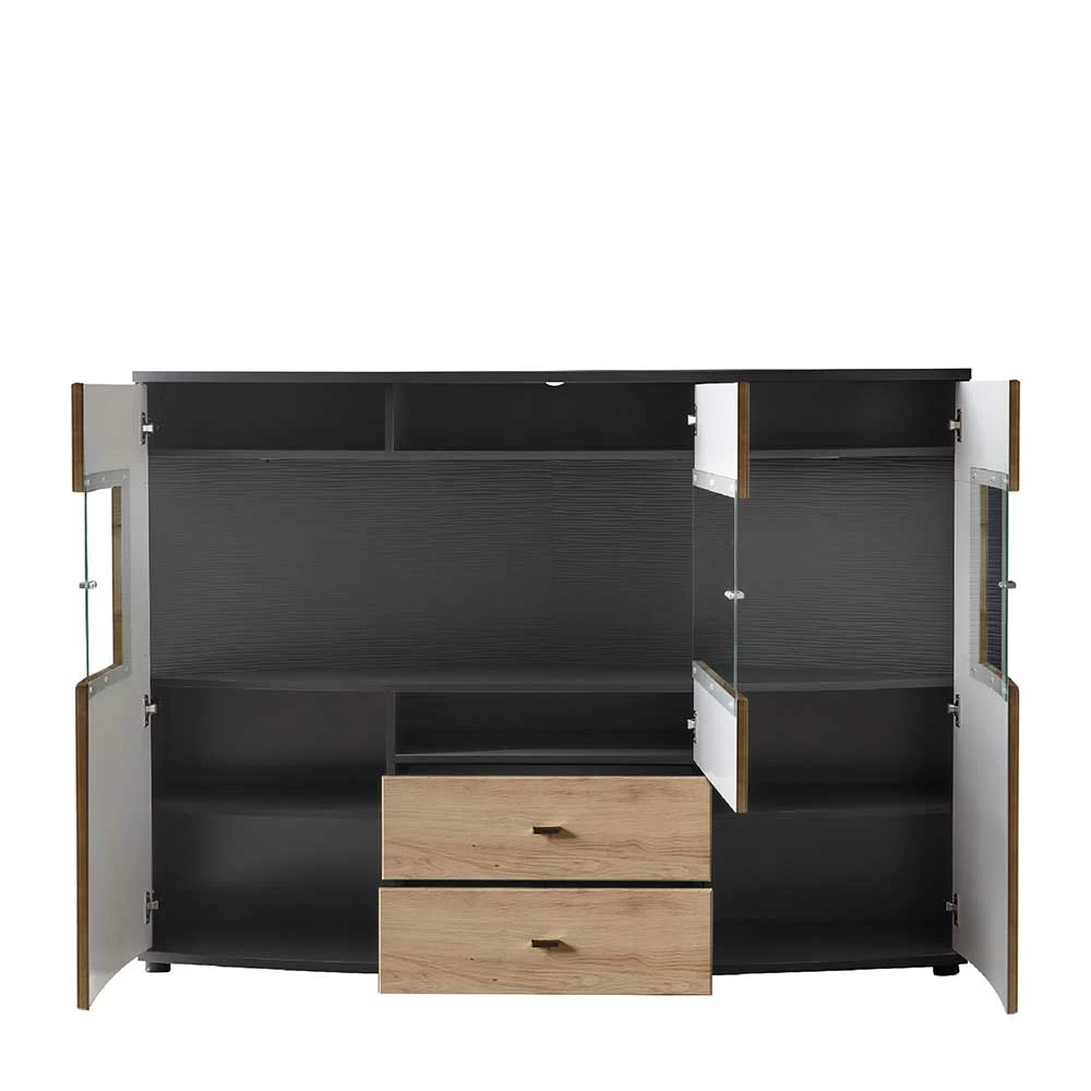Blitzangebot 🔥 Design Sideboard Mit Glaseinsatz - Lyneka ✨ 6 Blitzangebot 🔥 Design Sideboard Mit Glaseinsatz - Lyneka ✨ – Bild 6
