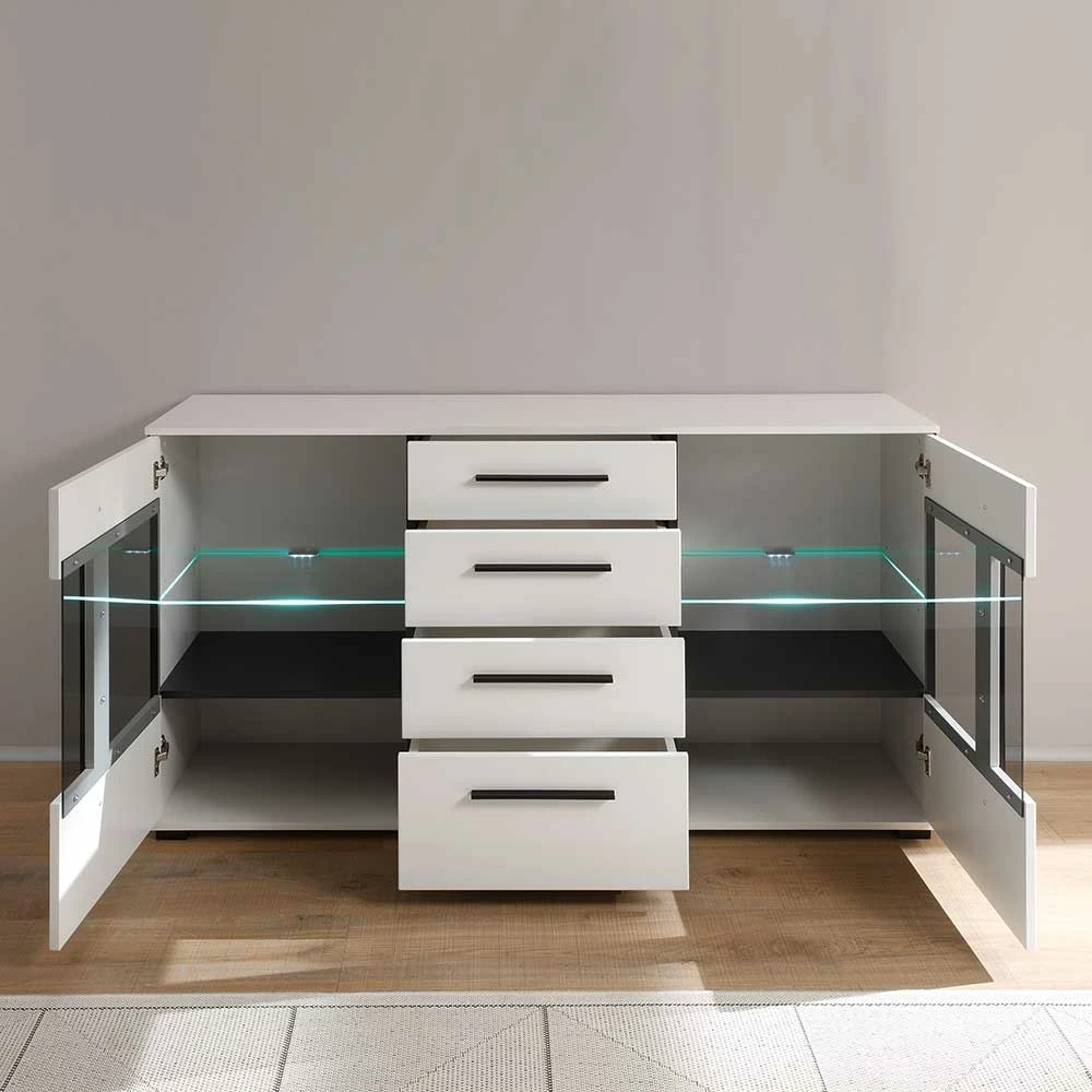 Bestpreis 🧨 Design Sideboard Nennja In Weiß Hochglanz Glas 👍 4 Bestpreis 🧨 Design Sideboard Nennja In Weiß Hochglanz Glas 👍 – Bild 4